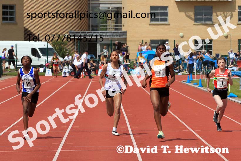 Womens Under-17s and Girls Under-15s 100 metres, 2022 Northern Inter Counties U17s and U15s Track and Field, York, Thursday, June 2nd. Photo: David T. Hewitson/Sports for All Pics